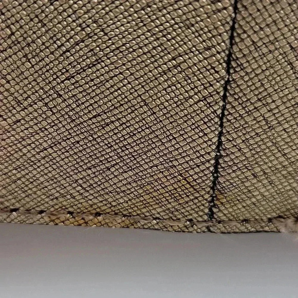 Calvin Klein Saffiano Tote Gold w/ Gold tone Chain Detail - Picture 16 of 16